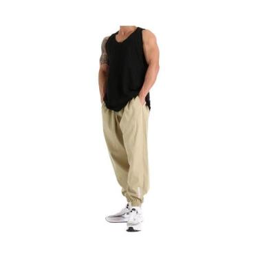 Imagem de Calças Esportivas Casuais Masculinas Estilo Coreano Para Fitness, Basq