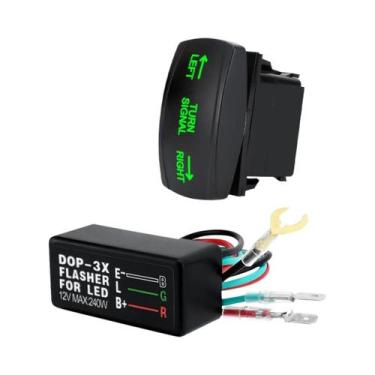 Imagem de Interruptor Universal De Sinal De Direção LED Com Kit De Ligar/desliga