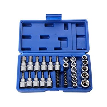 Imagem de Zwbfu 34Pcs E-Torx Sockets Bit Set Male Female E-torx Bits 3/8'' 5/16'' Drive Kit with Storage Box