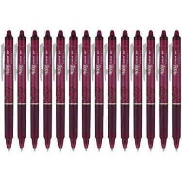 Imagem de Pilot, FriXion Clicker Canetas de gel apagáveis, ponta fina de 0,7 mm, pacote com 14, vinho