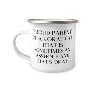 Imagem de Caneca de acampamento Perfect Korat Cat 355 ml, pai orgulhoso de um gato Korat que às vezes é um imigo e presentes legais para amigos,