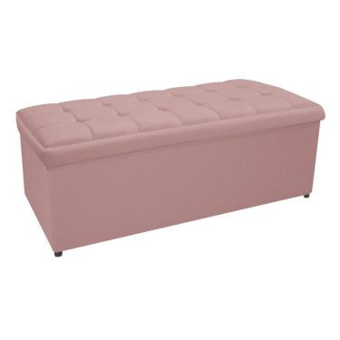 Imagem de Calçadeira Copenhague 140 Cm Casal Suede Rosê