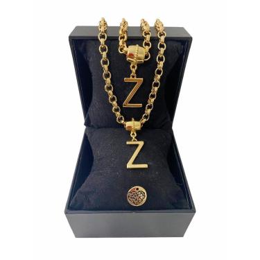 Imagem de Colar + Pulseira Elo Português Grosso 6mm Letra "Z"