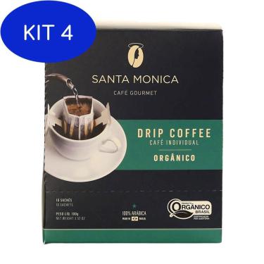 Imagem de Kit 4 Café Drip Coffee Santa Monica Orgânico - Café De Bolso