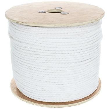 Imagem de Corda de polipropileno torcido com 3 fios West Coast Paracord - À prova d'água e flutua na água, Branco, 3/4 Inch x 300 Feet