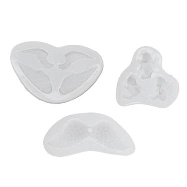 Imagem de Molde de bolo fondant,3 pe?as molde em forma de anjo de silicone 3d molde de resina molde de chocolate, molde de sab?o DIY vela molde de argila utens¨ªlios de cozinha utens¨ªlios de cozinha para m