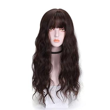 Imagem de Peruca de cabelo cacheado longo JAMBHALA para mulheres peruca ondulada fofa peruca sintética natural para dia/festa/cosplay 27 polegadas