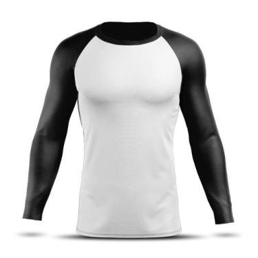 Imagem de Camiseta Térmica Segunda Pele Ad Store Dry Fit Branco E Preto