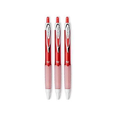 Imagem de Canetas de gel retrátil Signo 207 Uni-ball, ponta média, 0,7 mm, Vermelho, 3 Count