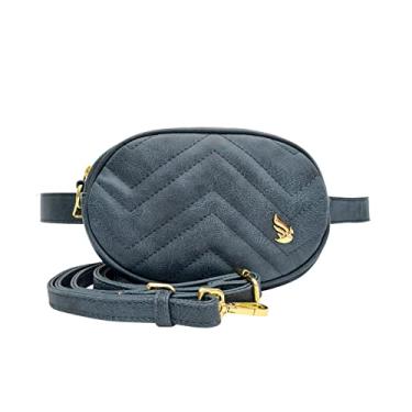 Imagem de Bolsa Feminina Transversal Tiracolo e Pochete Pequena Golden Fenix Cor:Azul;Tamanho:P