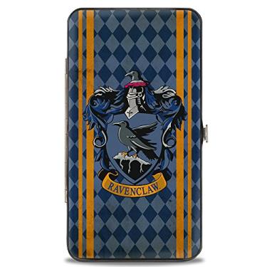 Imagem de Buckle-Down Carteira Dobradiça - RAVENCLAW, listras de crista/diamantes azuis/dourado, 17,78 cm x 10,16 cm