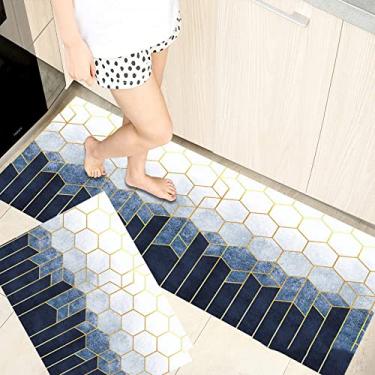 Imagem de SHENGANG Tapete de cozinha à prova de óleo à prova d'água tapete de banho antiderrapante macio para quarto tapete de chão para sala de estar tapete de porta tapete de cozinha, 6,40x60/120cm
