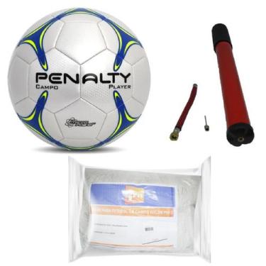 Imagem de Bola Futebol De Campo Oficial Penalty Player Xxi + Bomba De Ar + Rede