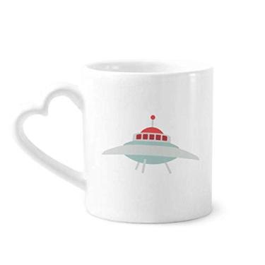 Imagem de Caneca Universo e alienígena UFO café cerâmica copo de coração de vidro