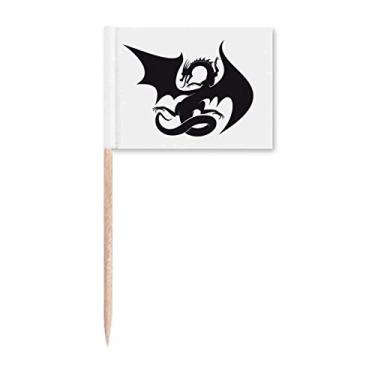 Imagem de Dragon Animal Art Grain Outline Toothpick Flags Marker Topper Decoração de Festa