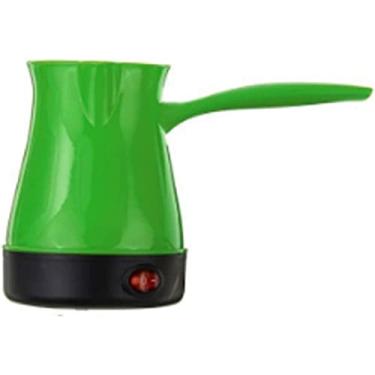Imagem de REJOON Percolator Pote de café elétrico pote de café elétrico arroz vinho cozinhar placa de aquecimento de aço inoxidável mocha pote de leite quente (cor: verde)