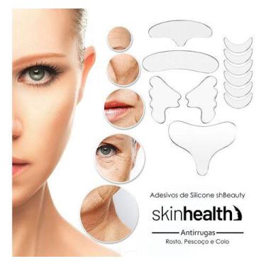 Imagem de Adesivo Facial Rosto Pescoço 11 Pçs Skinhealth Antissinais
