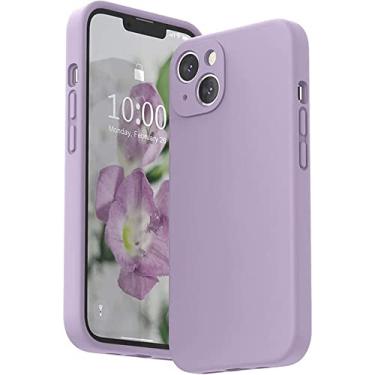 Imagem de Capa de silicone líquido quadrada original para iphone 14 13 12 11 pro max mini x xs xr 7 8 14 plus se 2 3 capa de proteção à prova de choque, grama roxa, para iphone xr