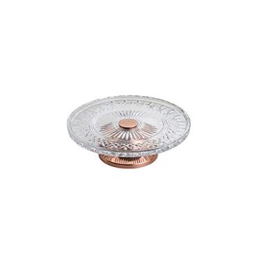 Imagem de PRATO P/BOLO CRISTAL C/PÉ AÇO LYS ROSE 32cm