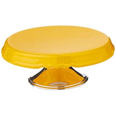 Imagem de Boleira Peq Com Pé Alumínio Ceramicas Pegorin Amarelo