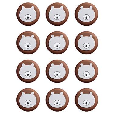 Imagem de Adesivos magnéticos macios decorativos 3D Bestgift 9 peças para armário de geladeira, porta de armário, fotos de urso, marrom