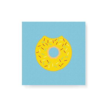 Imagem de Arte Maníacos Quadro Decorativo em Tela Canvas Donut Amarelo - 50x50cm