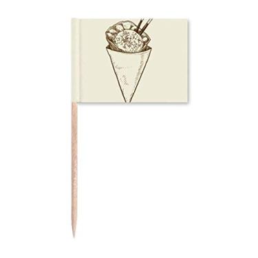 Imagem de Marcador de pauzinhos com cone de gergelim sorvete, enfeite de palito, decoração de festa