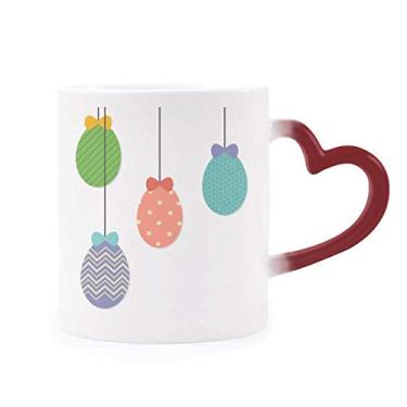 Imagem de Caneca de grés colorida para pendurar festival de religião da Páscoa sensível ao calor com mudança de cor vermelha
