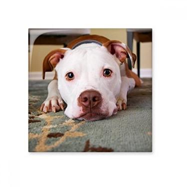 Imagem de Buldogue branco imagem de animal de estimação azulejo de cerâmica brilhante decalque de pedra adornada tijolo vitrificado