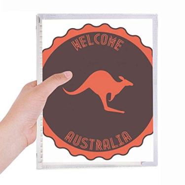 Imagem de Caderno com emblema da Austrália Sabor Canguru Folhas Soltas Diário Recarregável Papelaria