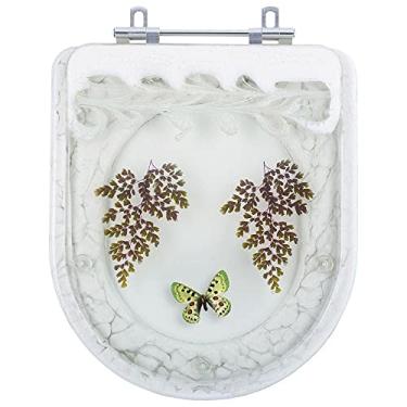 Imagem de Tampa para Vaso Deca Carrara Branco com Borboleta Verde