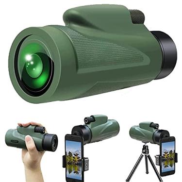 Imagem de Telescópio monocular 12x50 HD de alta potência, telescópio monocular à prova d'água e à prova de poeira, com suporte para smartphone e tripé, para observação de pássaros e viagens de acampamento.