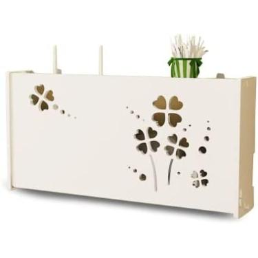 Imagem de Plug Row Hub Board Finishing Desktop Storage Box Pequena Mini Wall Shelves Material Perfeito Para DVD Player TV Box Remotes,C52x9,5x25cm,Pleasant63