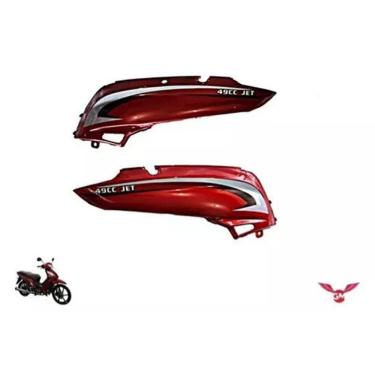 Imagem de Kit Carenagem Rabeta Lateral Dir+Esq Shineray Jet50 VERMELHA