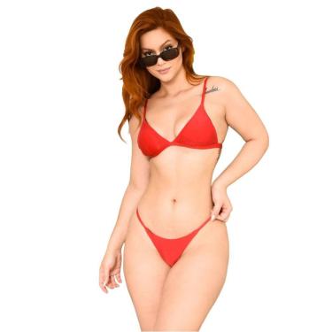 Imagem de Biquíni Aviador Liso Calcinha FIo Dental e Tira Lateral