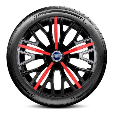 Imagem de Calota 4510 Fiat Aro 14 Preta Vermelha Triton Escolha carro