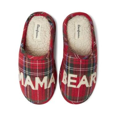 Imagem de Dearfoams Pantufa feminina Mama Bear, Xadrez tartã, 7-8