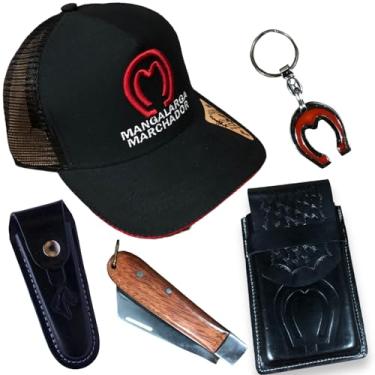 Imagem de Kit Country Bone Capa de Celular Bainha Canivete e Chaveiro (preto)