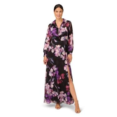 Imagem de Adrianna Papell Vestido feminino estampado, Preto Multi, 5