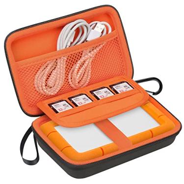 Imagem de Lacdo Estojo de transporte do disco rígido para LaCie Rugged/Rugged Mini/Rugged Thunderbolt USB-C Disco rígido externo LAC9000298 1 2 4 5TB EVA Saco de viagem de proteção à prova de choque,Laranja