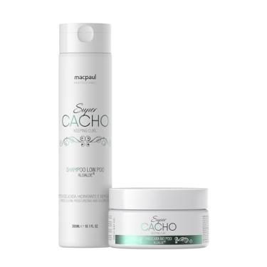 Imagem de Kit Para Cabelos Cacheados Shampoo Low Poo e Máscara No Poo Super Cacho Macpaul