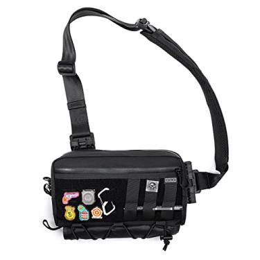 Imagem de TACTICAL_GEEK Bolsa tiracolo Cache L3 EDC, mochila de ombro leve, nylon 500D, bolsa transversal, mochila tática, alça ambidestro para caminhadas, preta