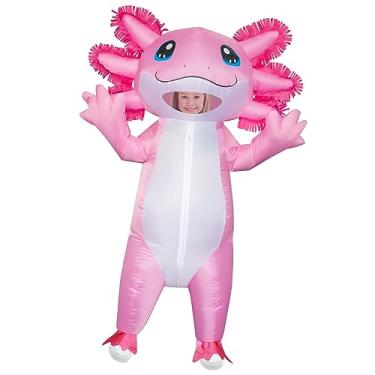 Imagem de Stegosaurus Inflatable Axolotl Costume for Kids Halloween Kid Blow Up Costume Deluxe Pink Costumes for Girls Boys Cosplay Party