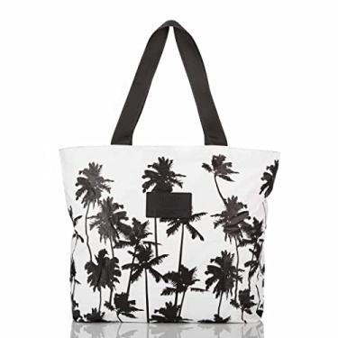 Imagem de ALOHA Collection Sacola | Bolsa de praia leve, embalável e à prova de respingos | Fácil de limpar, Coco Palms em preto, Day Tripper Tote