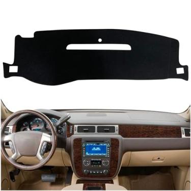 Imagem de KEEGTBOX Capa de painel personalizada para Chevy Chevrolet Silverado/GMC Sierra Truck 2007-2013, compatível com Chevy Suburban Tahoe Avalanche/GMC Yukon SUV 2007-2014 acessórios (aro preto)