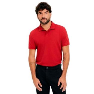 Imagem de Camiseta Hering Polo Básica Masculina Regular Em Piquet  Vermelho-Masculino