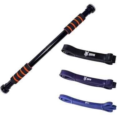 Imagem de Barra para Porta + Kit de Super Band com 3 Intensidades Treino em Casa Odin Fit