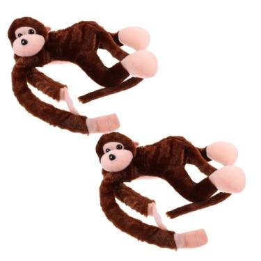 Imagem de BRIGHTFUFU 2 Unidades boneca de macaco de braço longo travesseiro fofo de criança almofada traseira de pelúcia pendurado decorar boneca de pelúcia Brinquedo filho gibões pp algodão