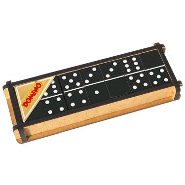 Imagem de Dominó tradicional madeira brinquedo educativo e pedagógico