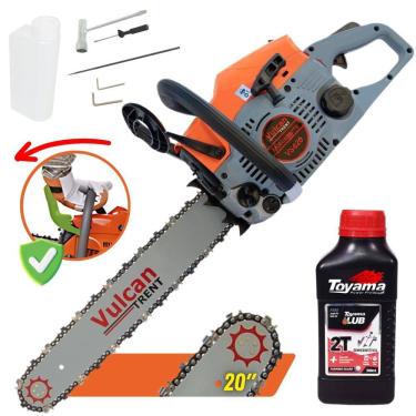Imagem de Motosserra Motorserra Profissional Vulcan VS620 VS-620 Á Gasolina 2T 62cc 4HP Alta Performance e Potência + ÓLEO TOYAMA 2T FG50